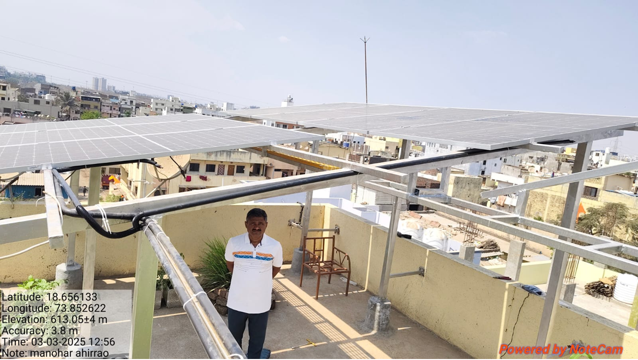 4kw Rooftop solar System , Manohar Ahhirao , Pune - Moshi (Gandhar Nagari) - img1