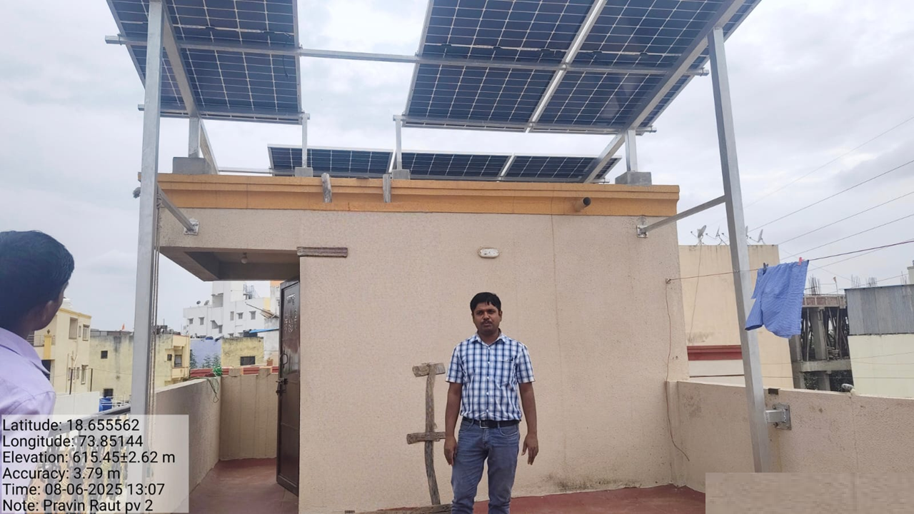 4kw Rooftop solar System - Pravin Raut 1
